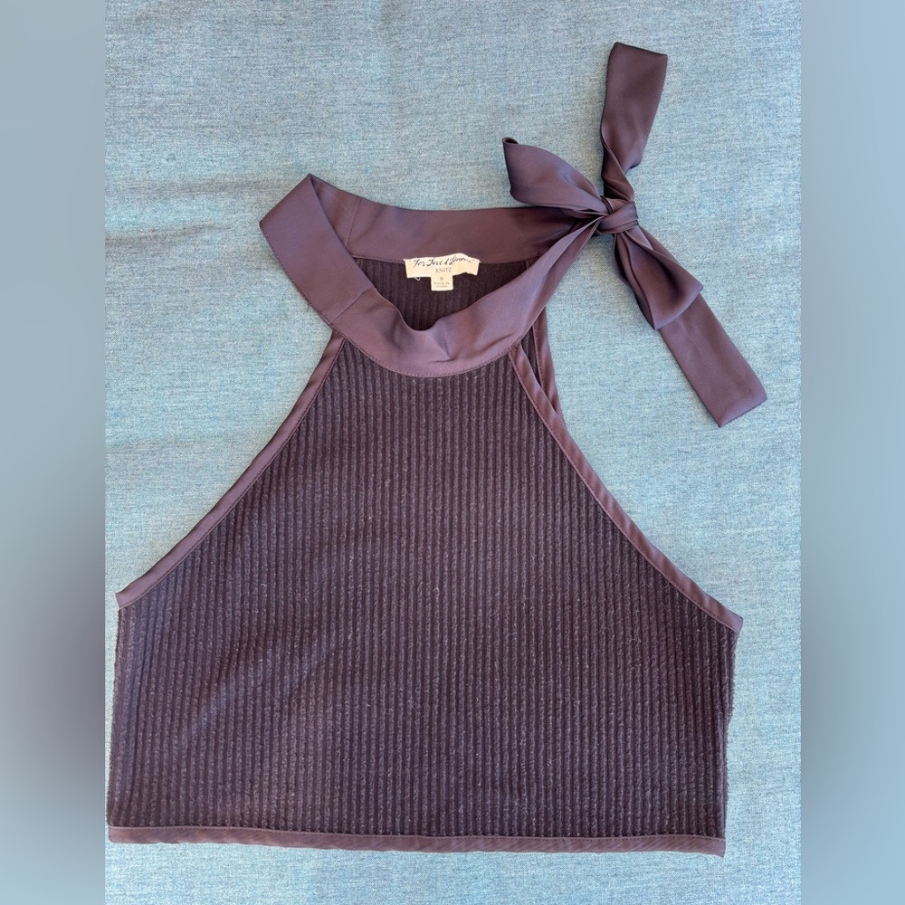 For Love And Lemons Ribbed Black Top